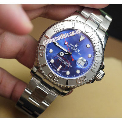 Rolex Yacht-Master Replica watch: SS Blue Dial 40mm Mens watch